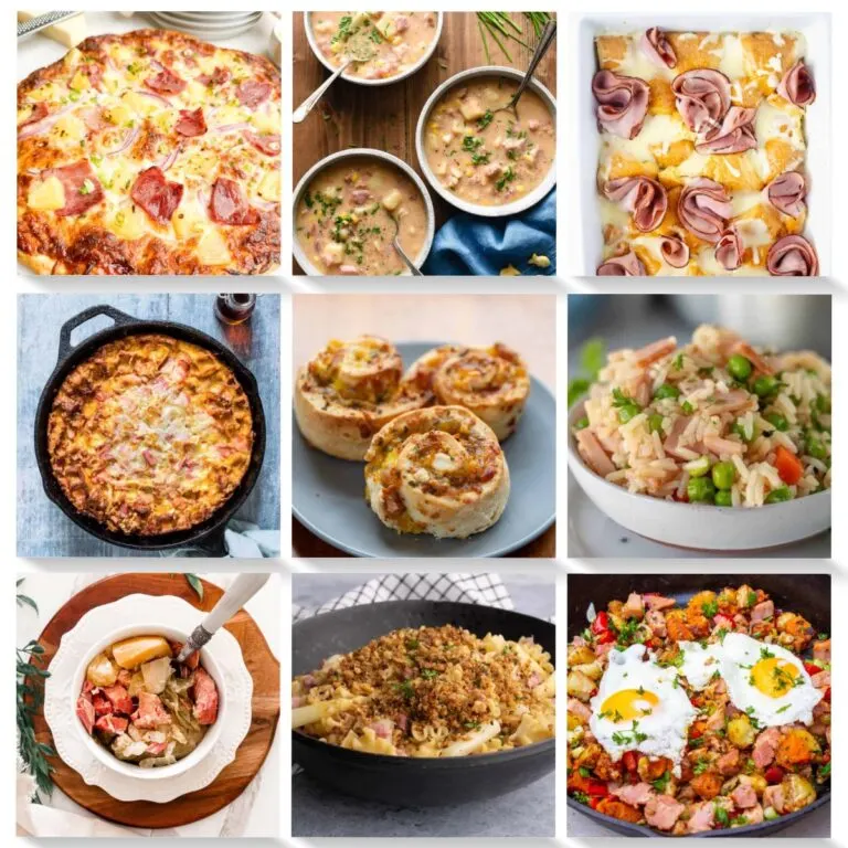 leftover ham recipes collage.