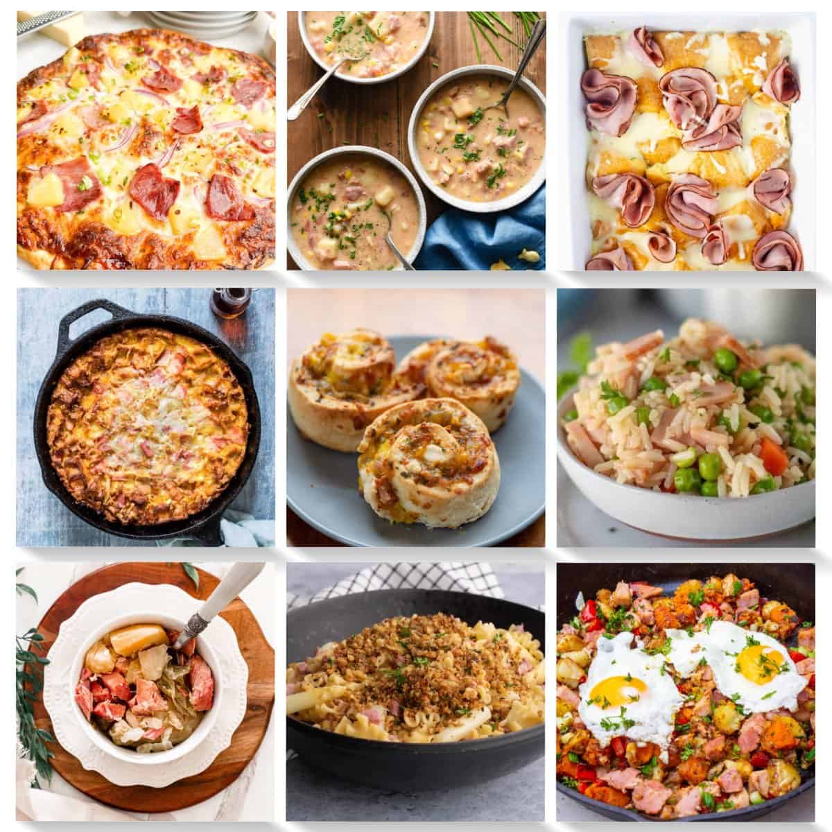 Leftover ham recipes collage