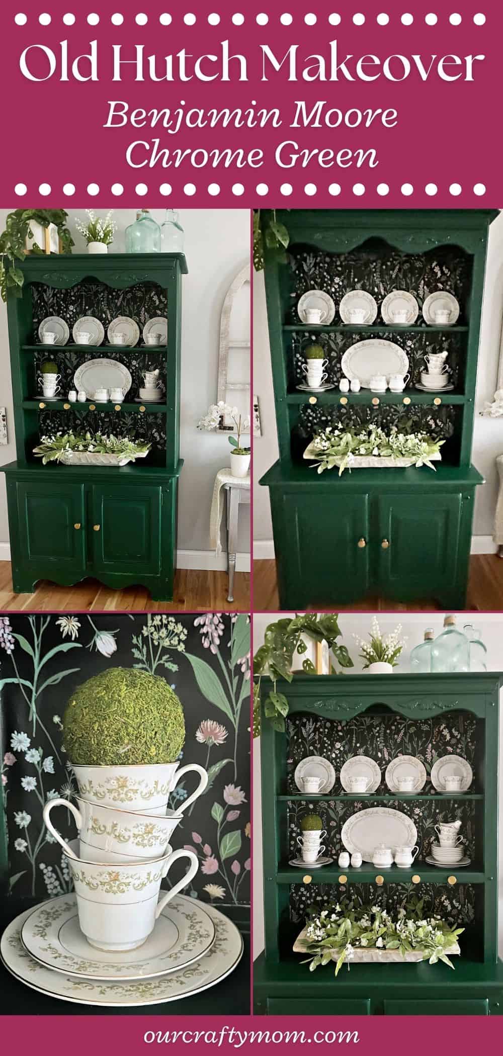 pin collage old hutch makeover with text