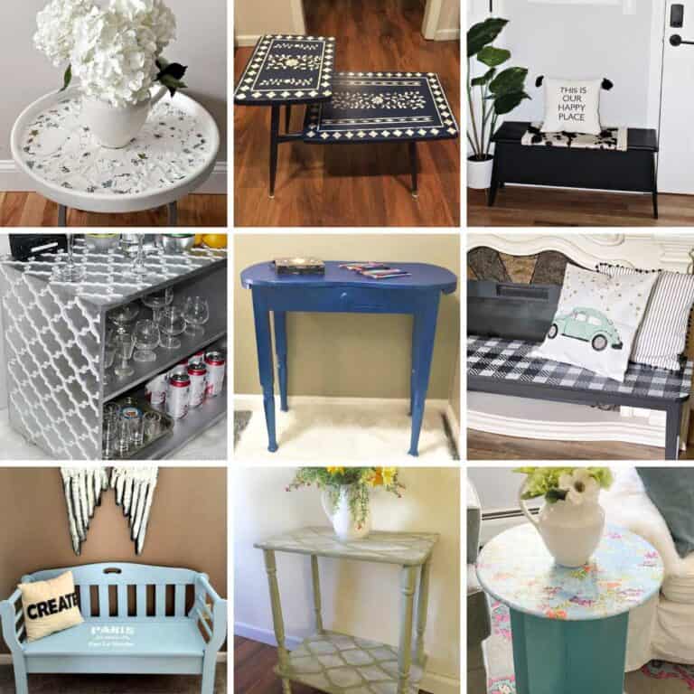 diy furniture makeovers collage.