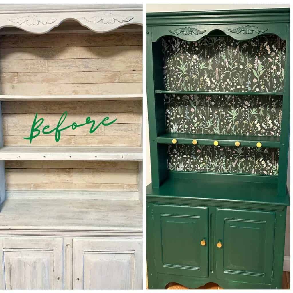 before and after old hutch makeover