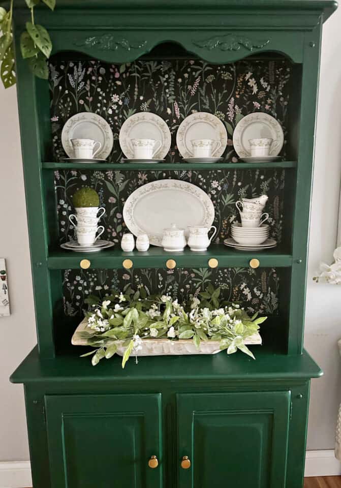 Gorgeous Green Old Hutch Makeover Before and After