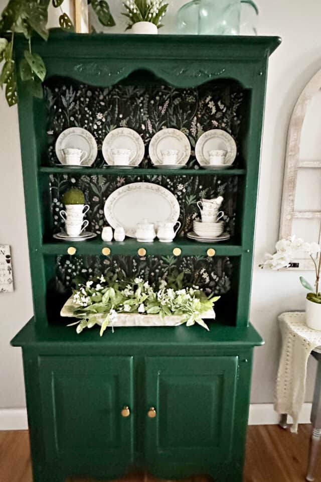 Gorgeous Green Old Hutch Makeover Before and After