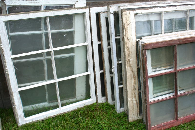stack of old windows