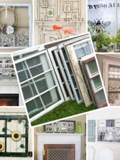 collage with repurposed old windows no text.