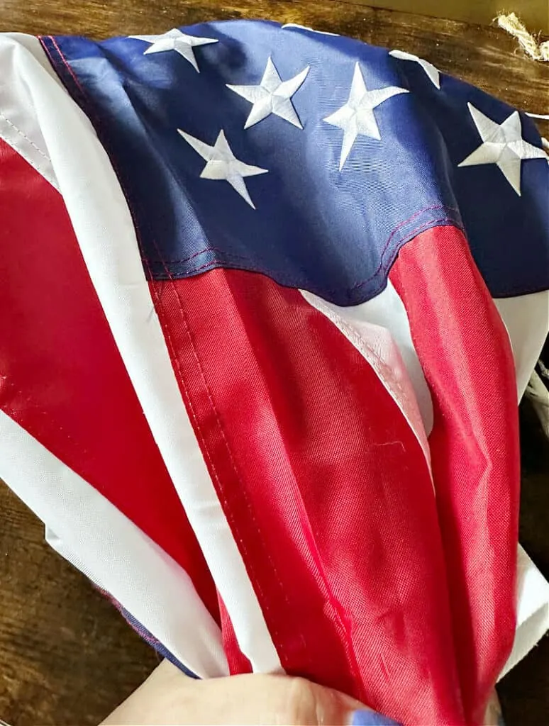 folded American flag wreath.