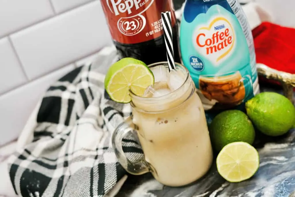 dirty dr pepper ingredients with towel