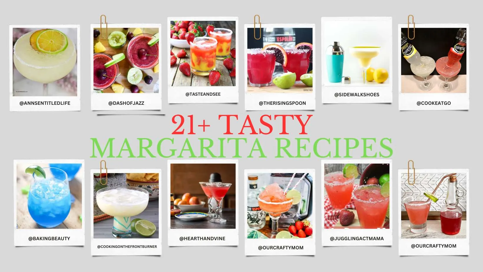 margarita recipes with 12 images and text overlay.
