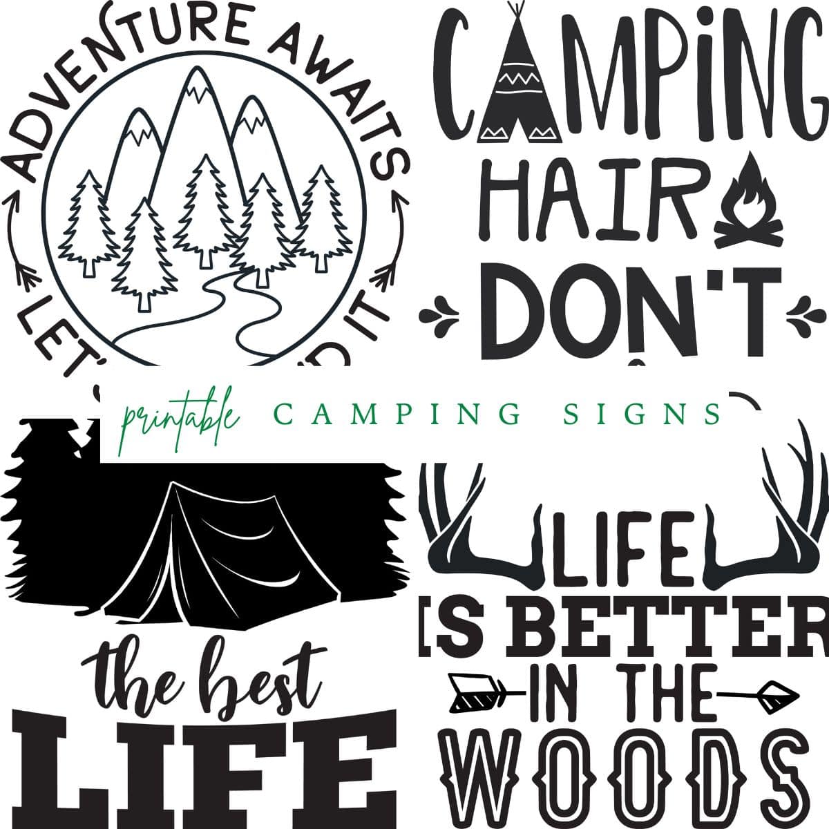 collage with 4 camp images