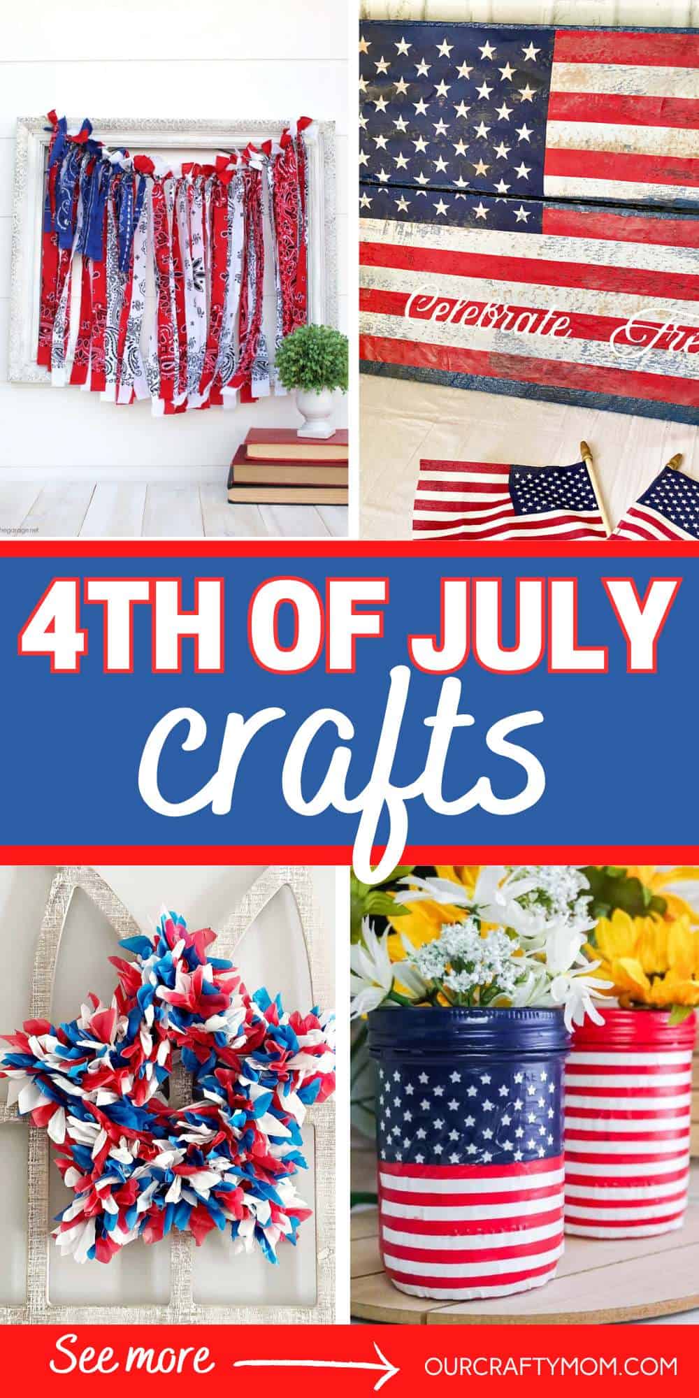 4th of july crafts pin collage with text