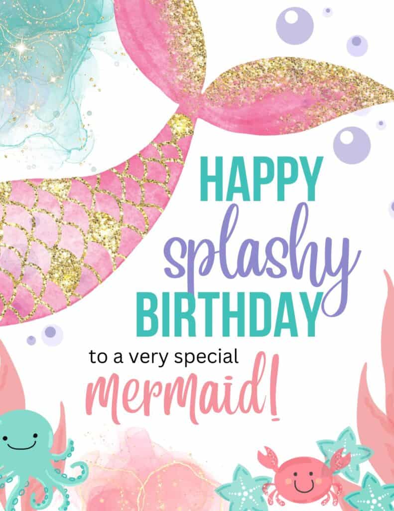 mermaid birthday card front