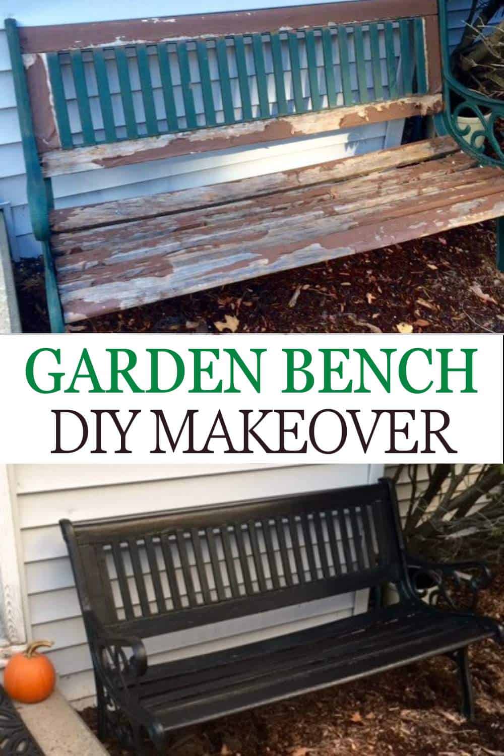 before and after garden bench
