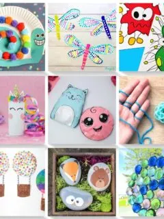 collage with 9 kids craft ideas