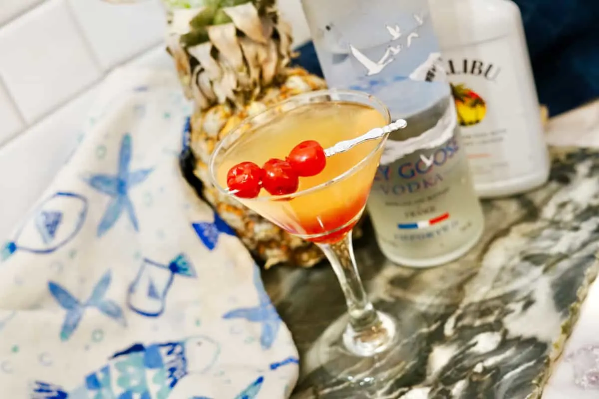 ingredients shown for summer martini