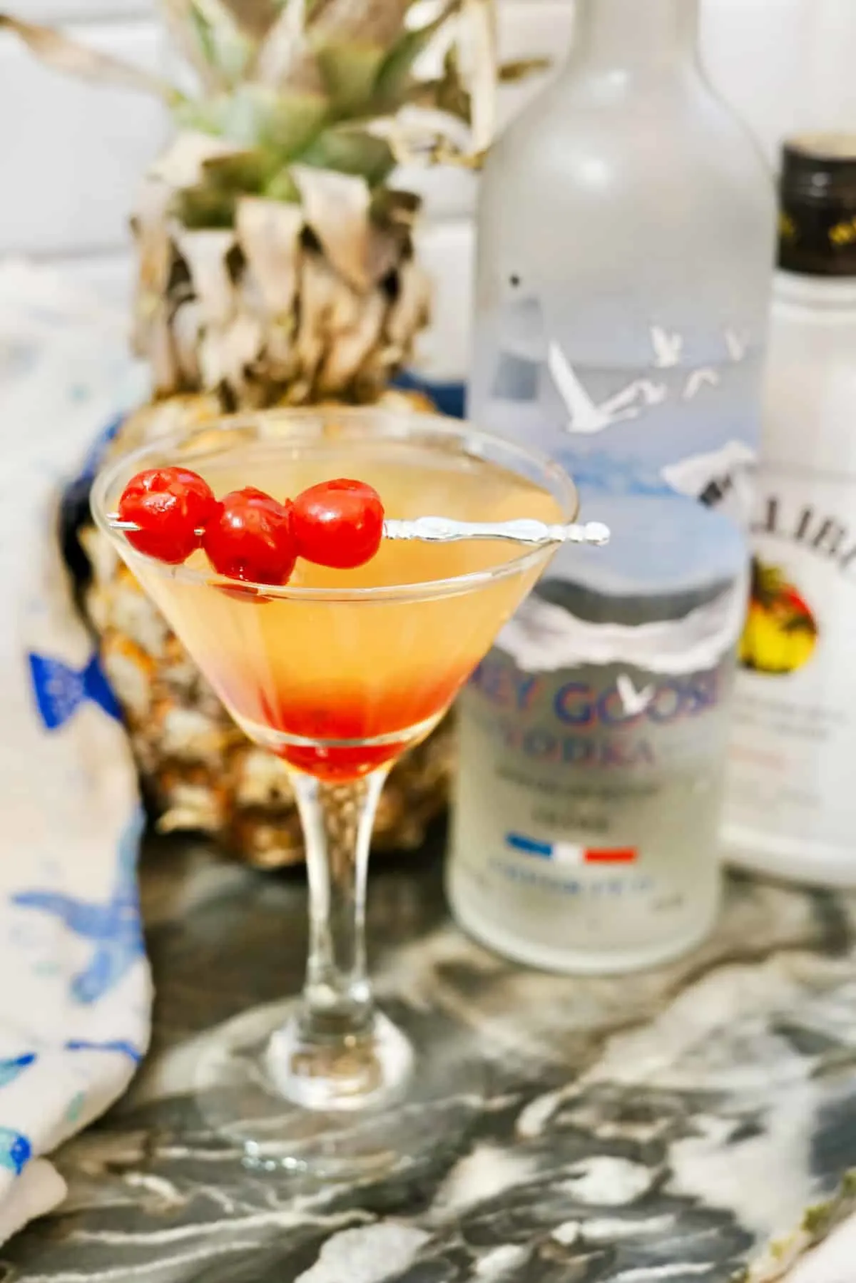 summer martini with cherries