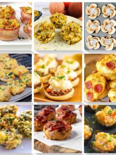 collage with 9 images of muffin tin recipes