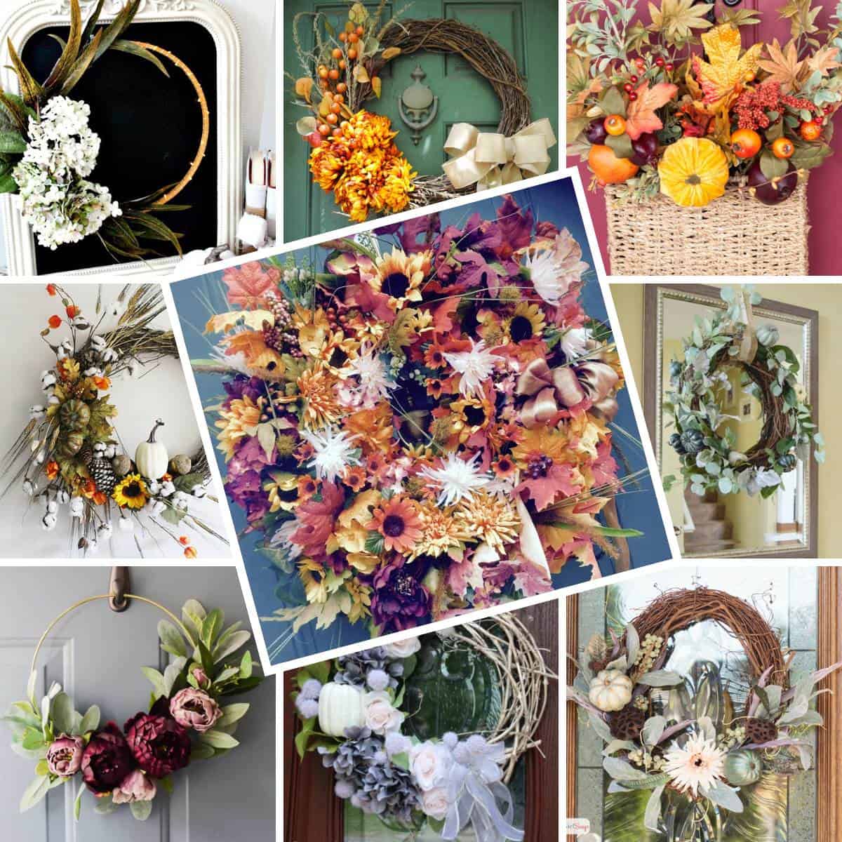 diy fall wreaths collage