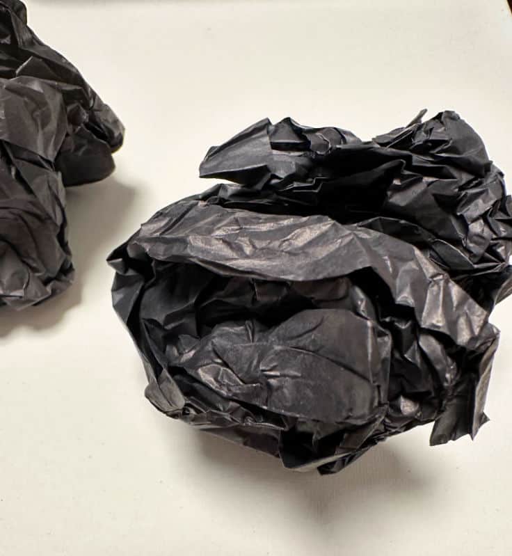 black tissue paper