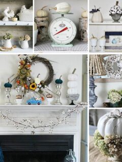 fall decor with neutral decorations collage