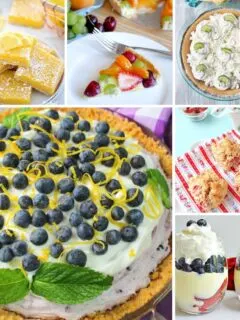 collage with fruit dessert recipes