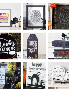 9 diy halloween signs collage