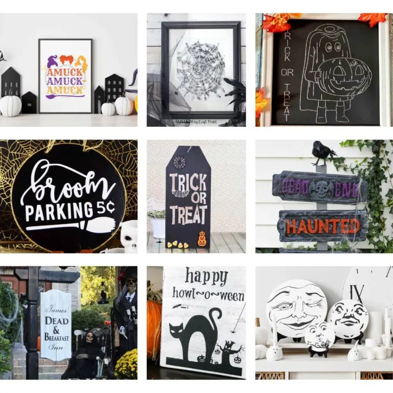 9 diy halloween signs collage