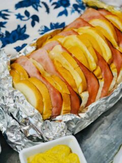 pull apart bread with ham and cheese