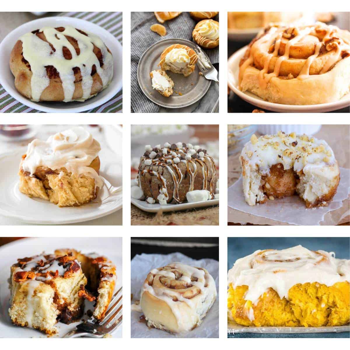 collage homemade cinnamon rolls