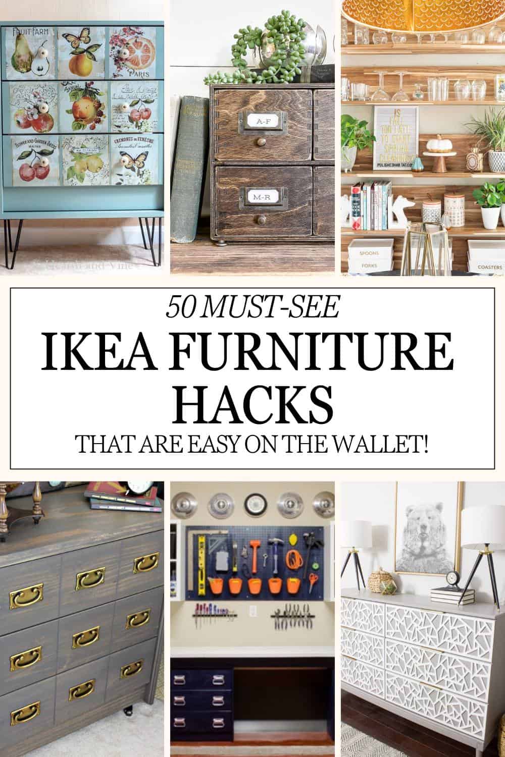 DIY Ikea furniture hacks collage