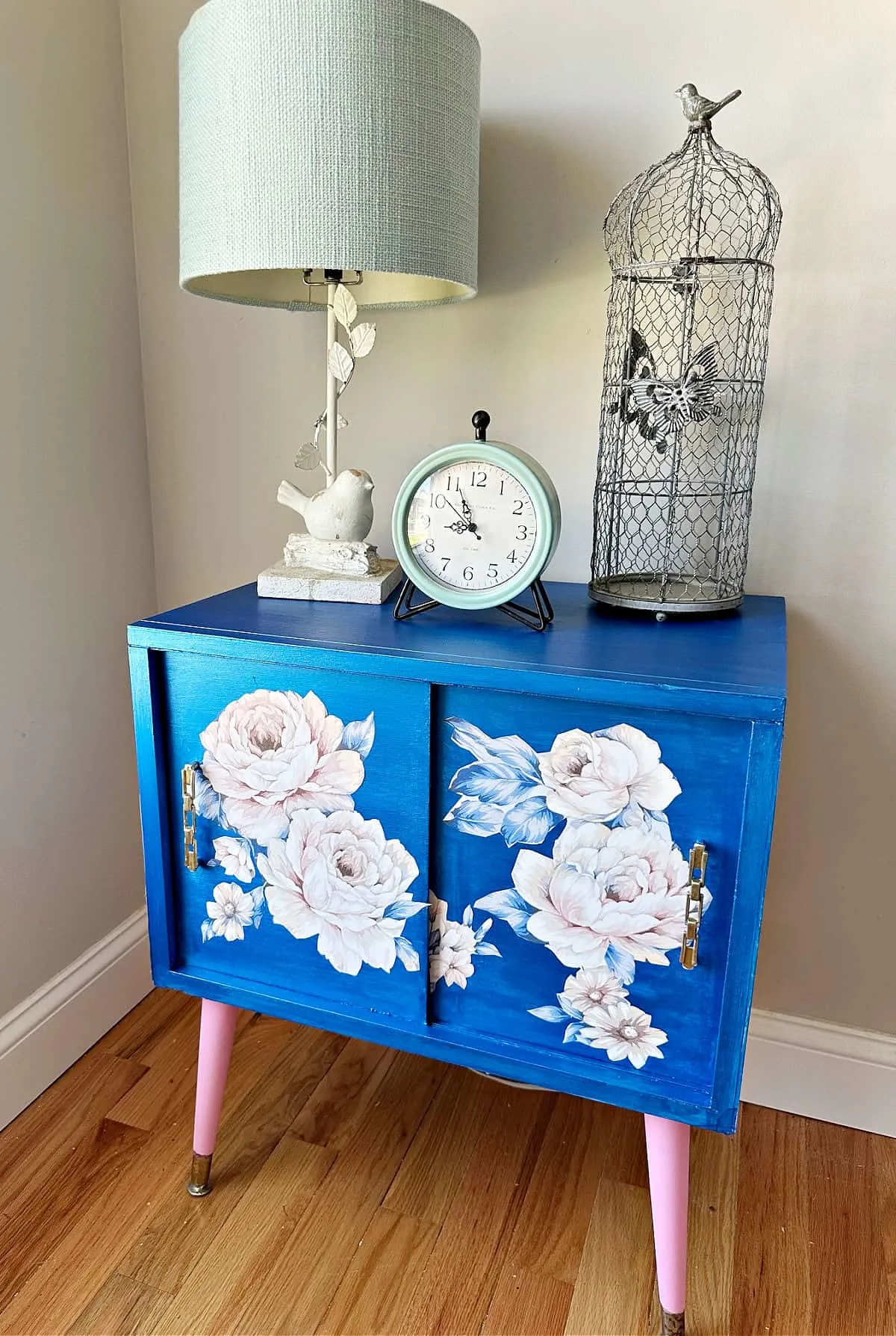 thrift store record cabinet makeover