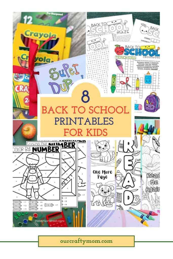 Cute Back to School Printable Bookmarks That Kids Can Color