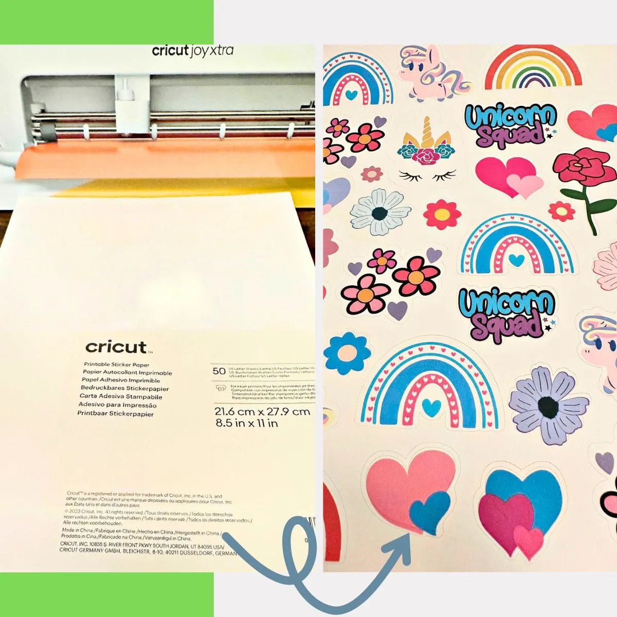 colorful stickers with Cricut Joy Xtra