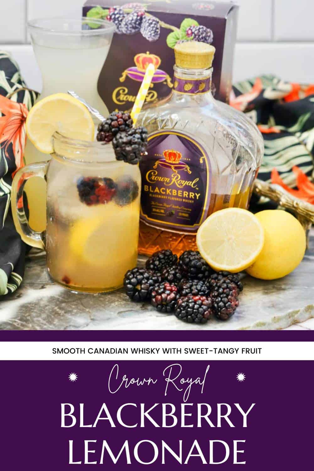 Crown royal blackberry lemonade on counter