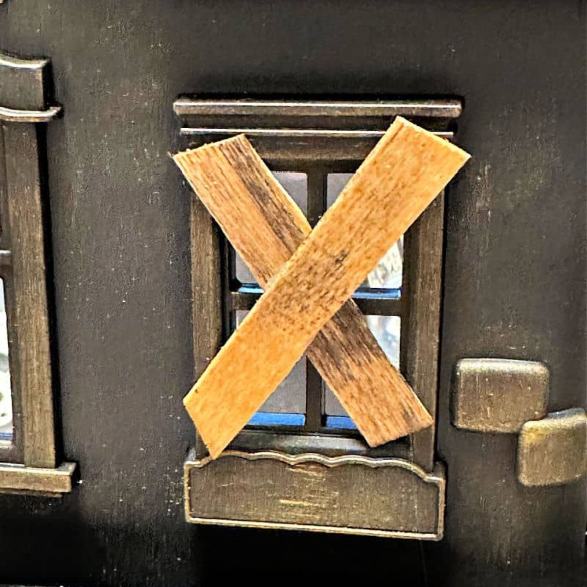 wood sticks on haunted house