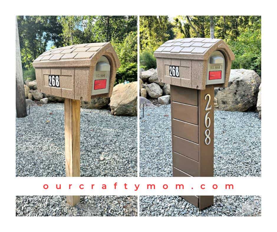 diy wooden mailbox before and after