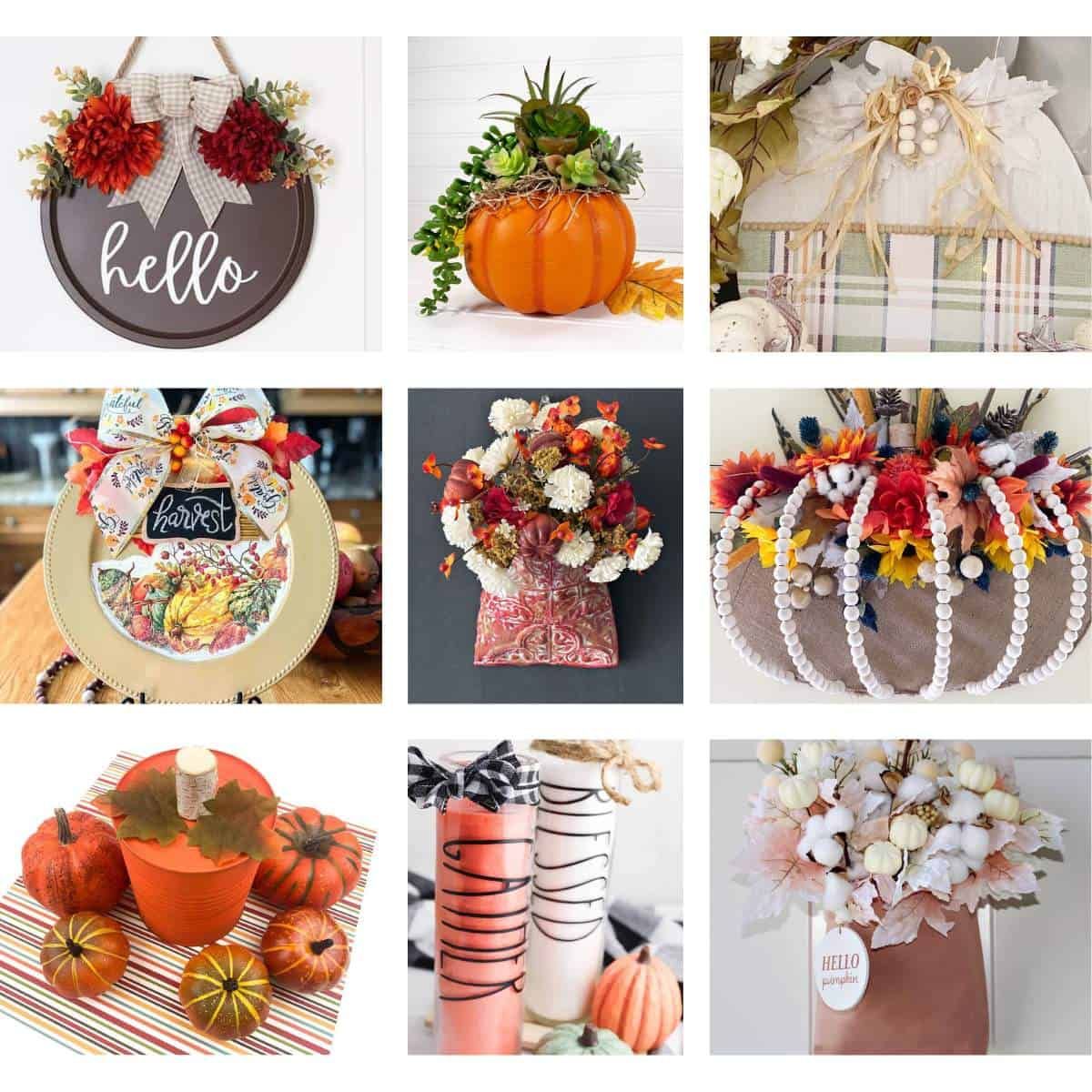 9 image collage dollar tree fall crafts