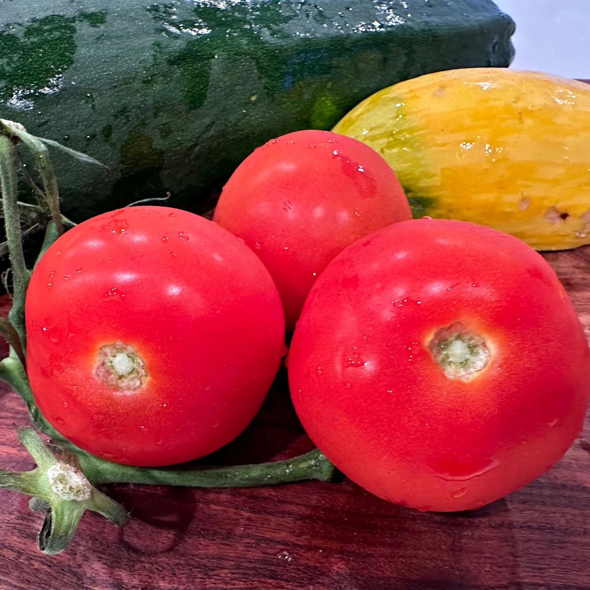 farm fresh vegetables on cutting board