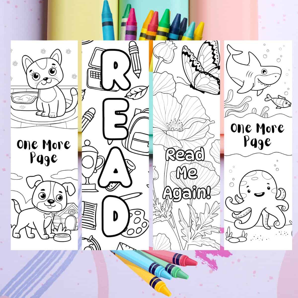 set of 4 back to school printable bookmarks
