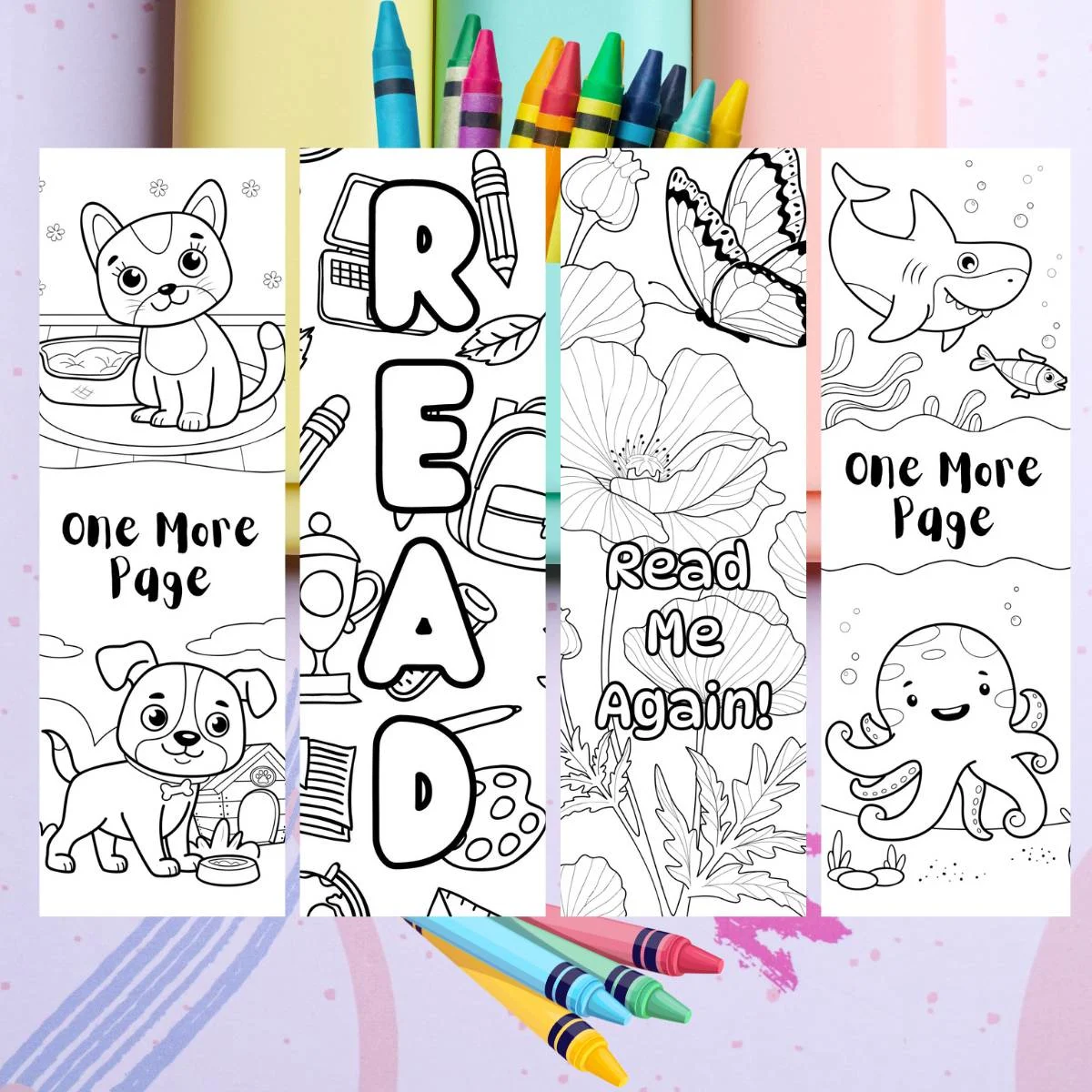 set of 4 back to school printable bookmarks
