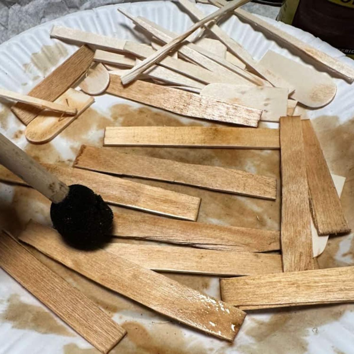stained craft sticks