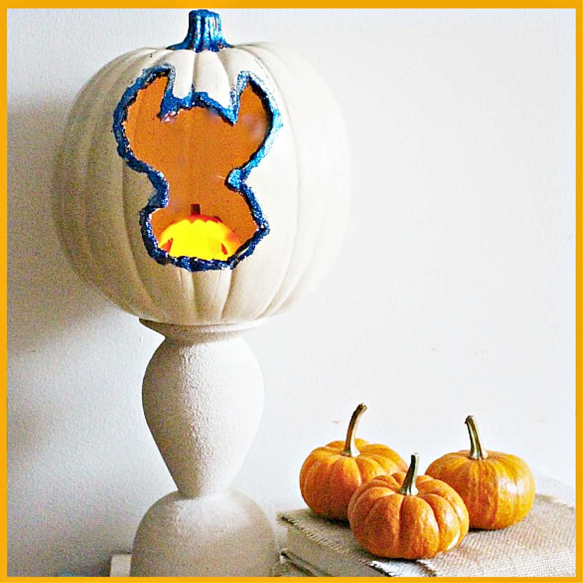 stitch diy halloween pumpkin on candle holder