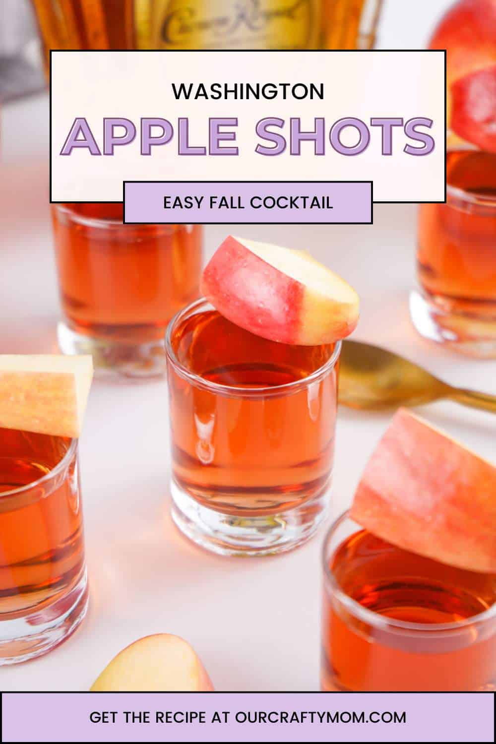 washington apple shots on counter with text overlay