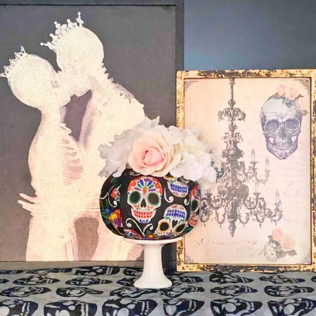 day of the dead pumpkin vignette