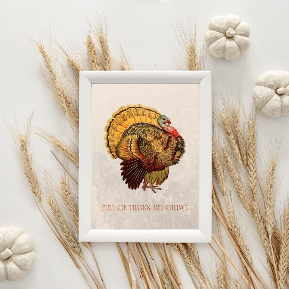 Vintage Turkey Thanksgiving Printable - Our Crafty Mom