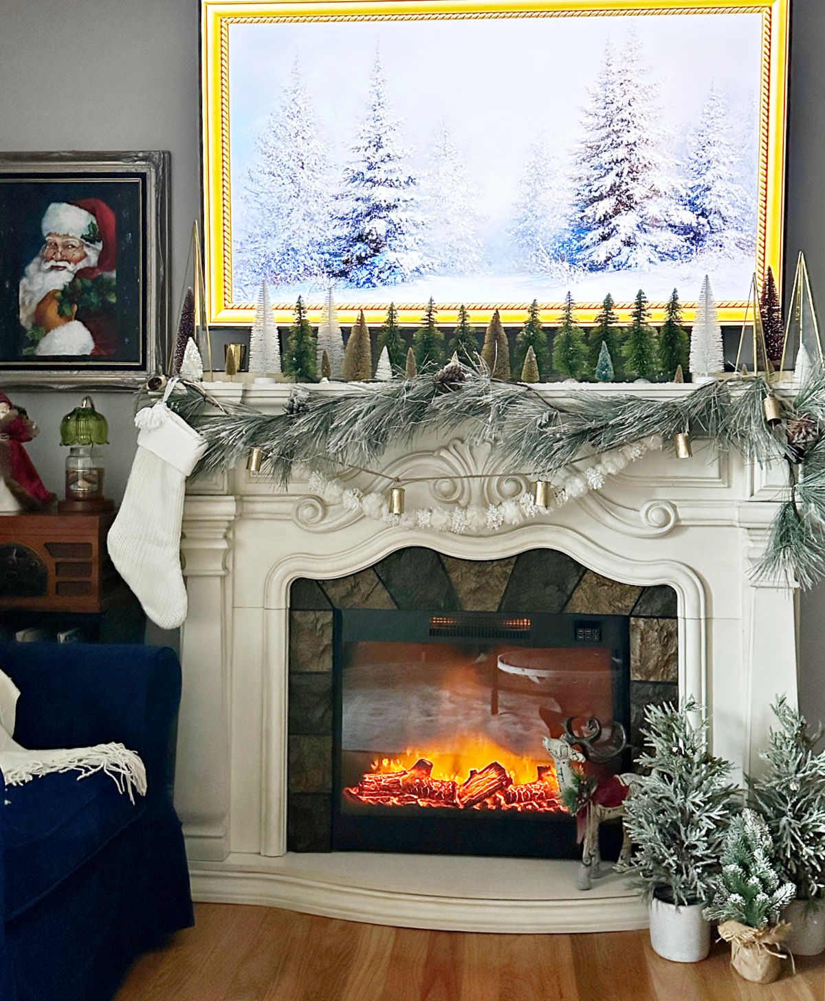 christmas fireplace mantel