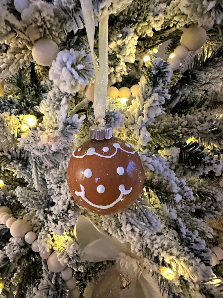 gingerbread ornament on tree