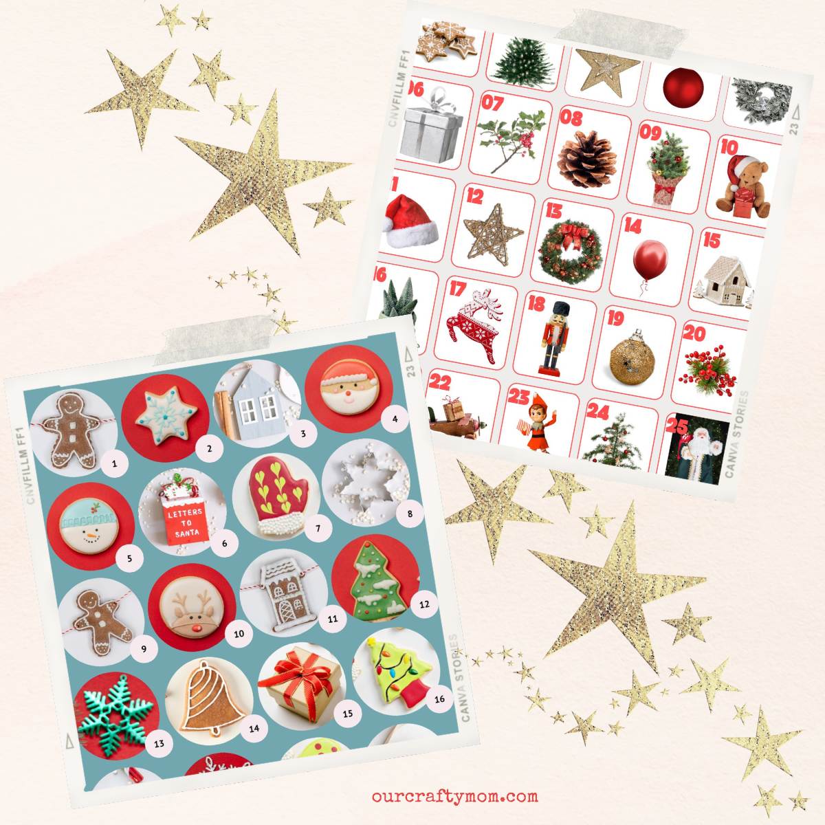 set of 2 printable Christmas countdowns