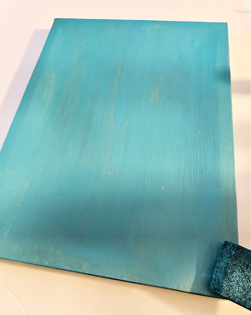 blue painted canvas