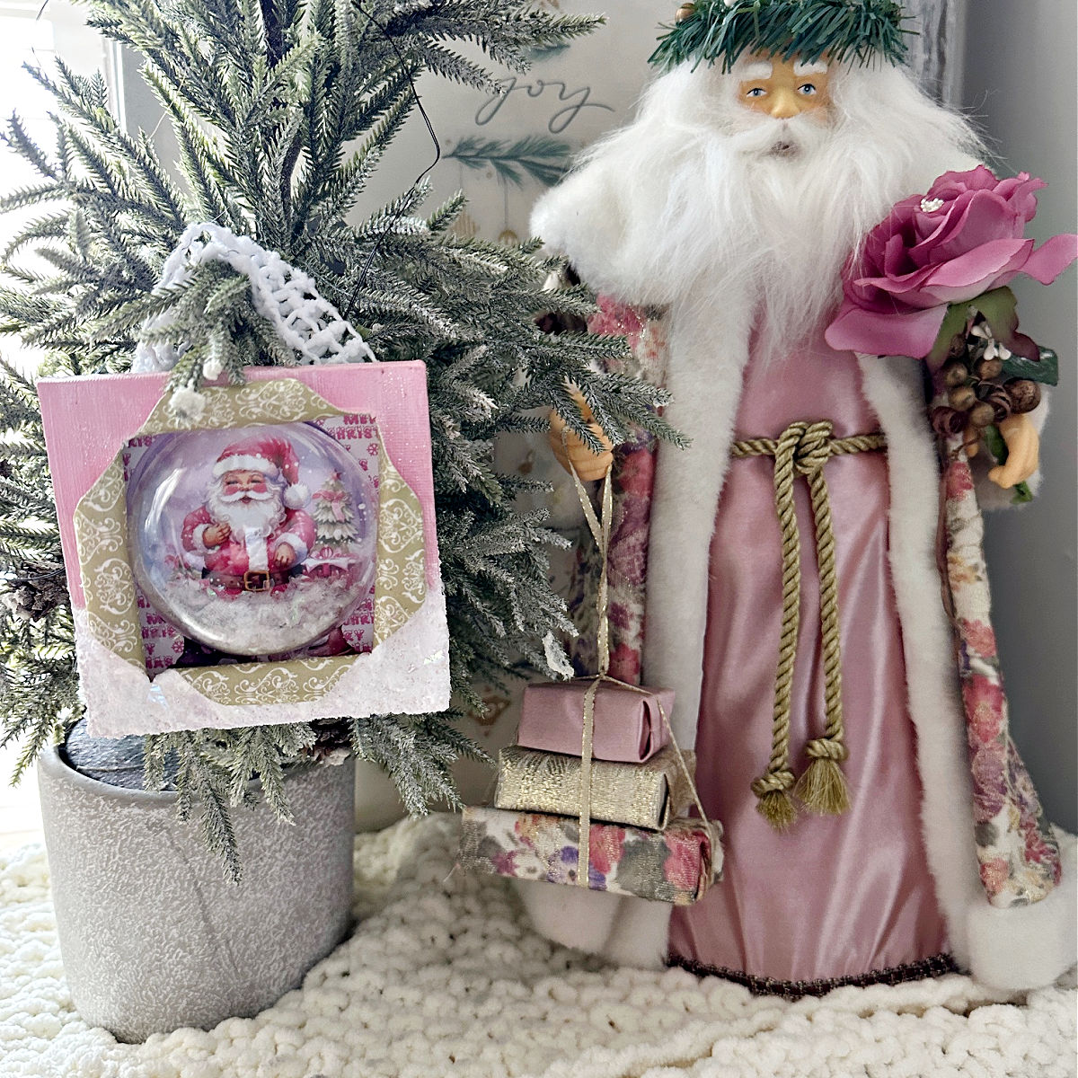 snow globe santa ornament