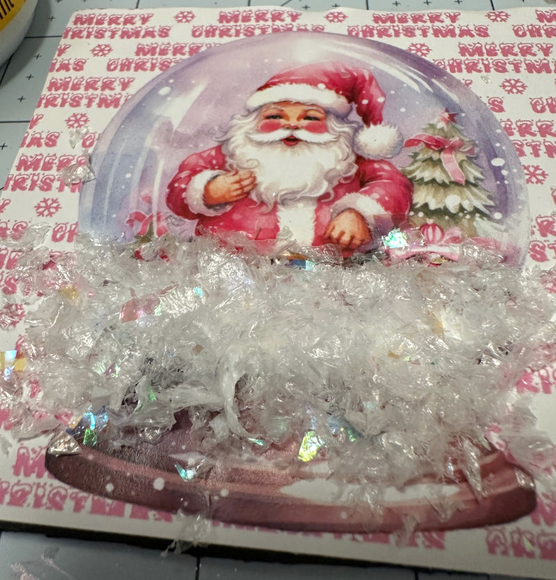 fake snow in snow globe